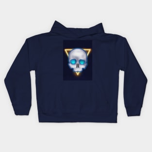 Cyberpunk Skull - Yellow / Blue Kids Hoodie